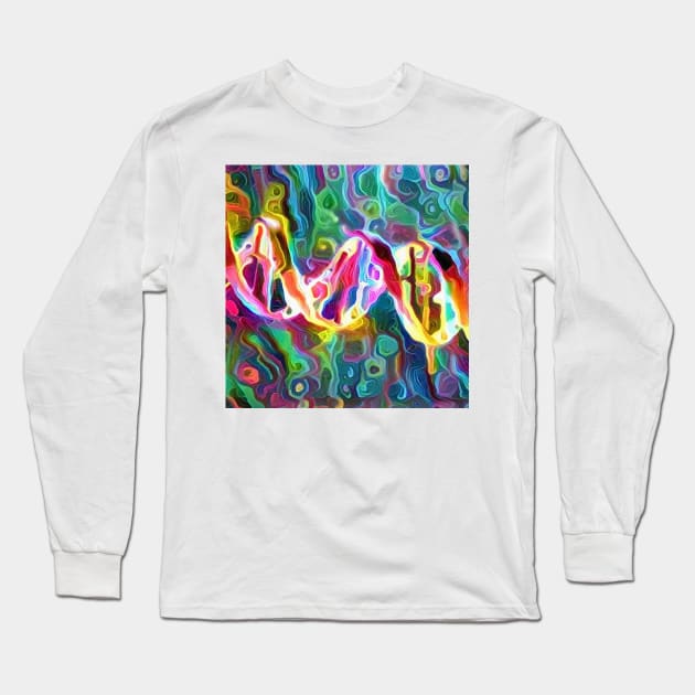 DNA Strand Artwork Long Sleeve T-Shirt by rolffimages